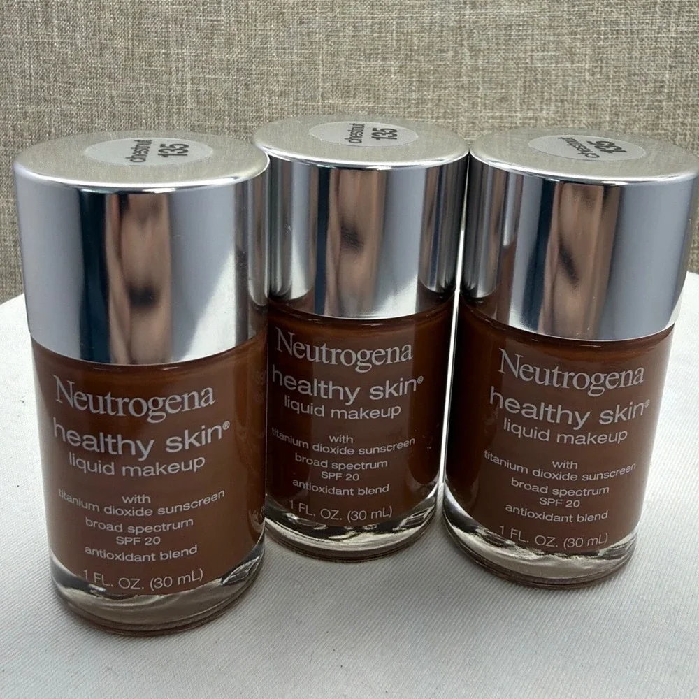 Lot‎ of 3 Neutrogena Healthy Skin Liquid Makeup SPF 20 Chestnut 135 1oz